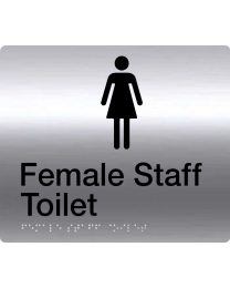 SP26 Female Staff Toilet Stainless Steel Braille Sign