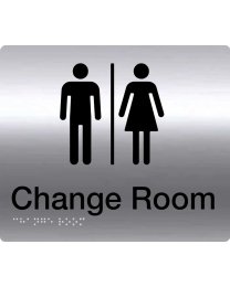 Unisex Change Room Stainless Steel Braille Sign