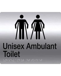 SP39 Unisex Ambulant Toilet Stainless Steel Braille Sign