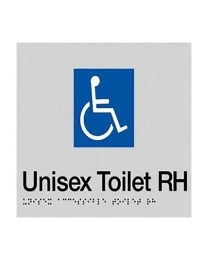 Unisex Toilet Disabled Right Hand  BCA Code Australian Compliance SS03-RH  (180 x 180 mm)