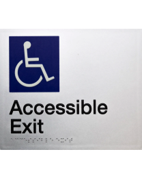 Accessible Exit Silver Braille Sign