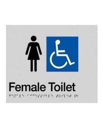 Female Disable Braille Toilet Sign SS09 (210 x 180 mm)