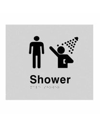 Male Shower Braille Sign SS19  (210 x 180 mm)