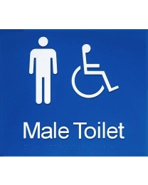 SV08 Male Disabled Toilet Blue Plastic Braille Sign