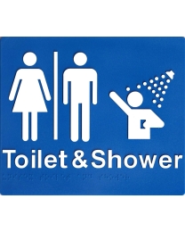 SV17 Unisex Toilet & Shower Blue Braille Sign (210 x 180 mm)