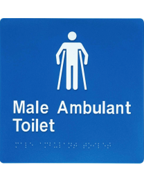 SV37 Male Ambulant Toilet Blue Plastic Braille Sign