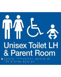 SV10LH Unisex Disabled Left Hand & Parent Room Braille sign