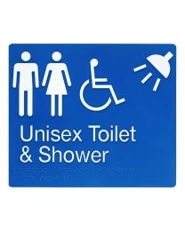 Unisex Toilet & Shower Braille SV16  (210 x 180 mm )