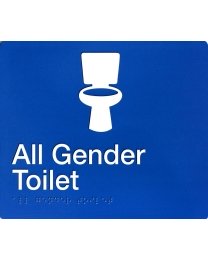 SV47 Blue Plastic All Gender Toilet Braille Sign