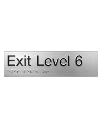 Silver Exit Level 6 Braille Sign SX-06