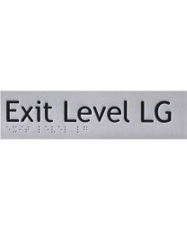 SX-LG Silver Exit Level Lower Ground Braille Sign