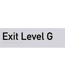 Silver Exit Level Ground Braille Sign SX-G 